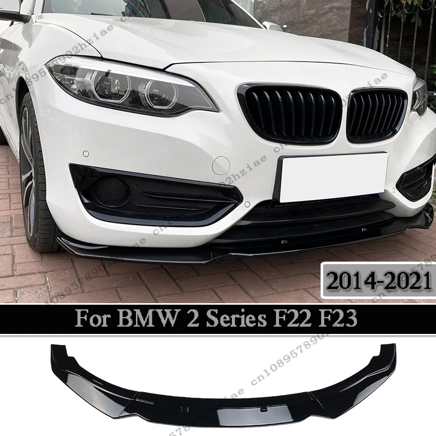 

3Pcs Car Front Bumper Spoiler Lip Chin For BMW 2 Series F22 F23 218i 218d 2-Door 2014-2021 PP Bumper Canard Lip Splitter Tuning