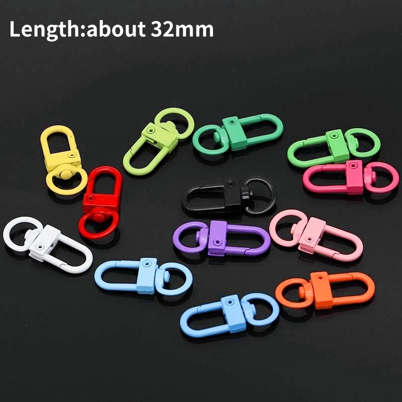 10/20pcs Colorful Metal Plated Lobster Clasp Hooks