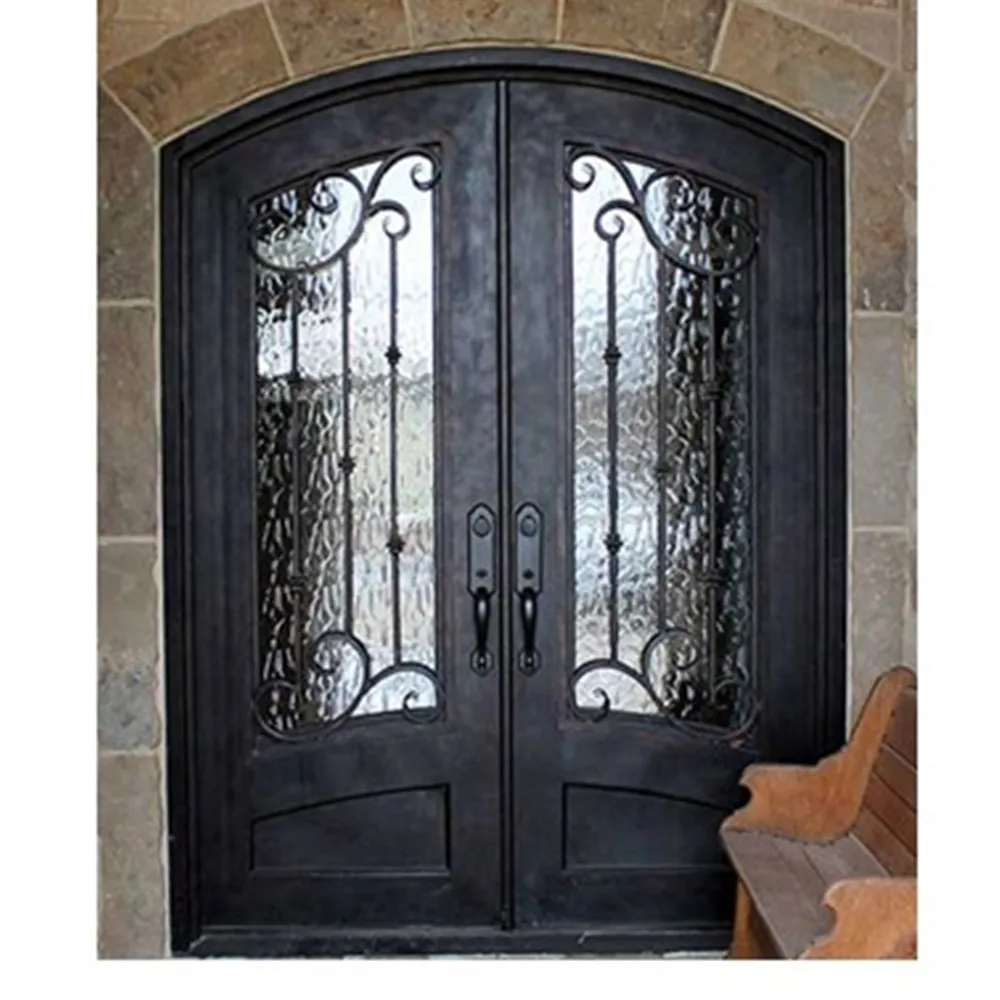 

Hench Custom Made 6ft by 8ft 72" by 96" Steel Wrought Iron French Double Entry Doors Model Hc-id13