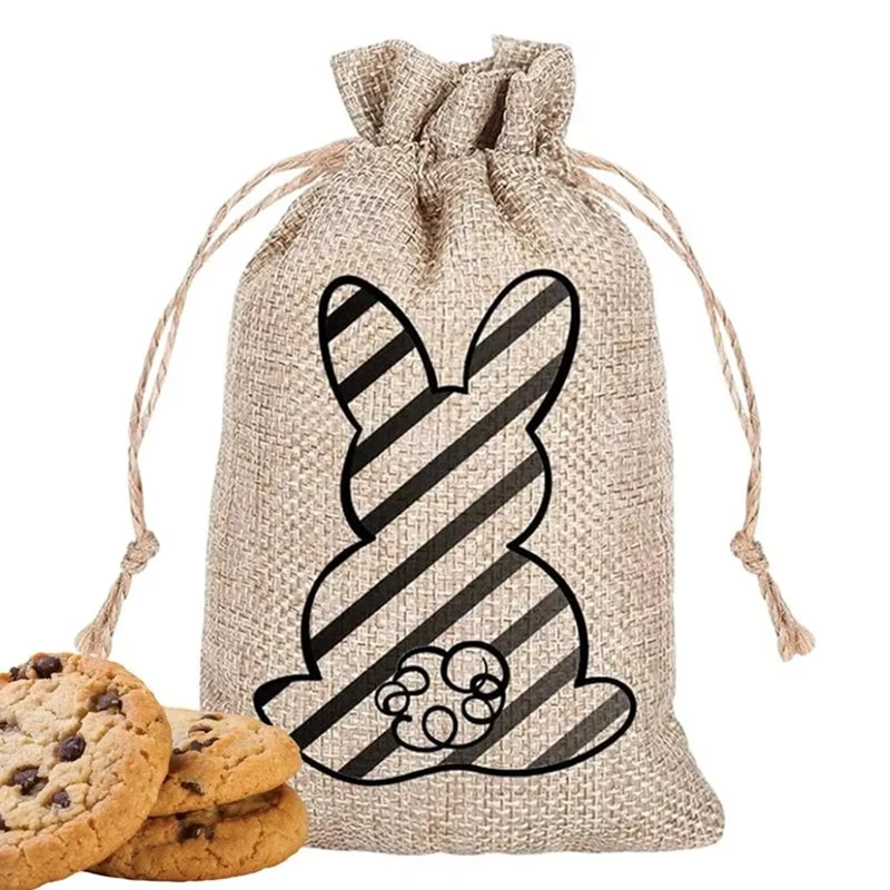 24-Hour Delivery Easter Bunny Bags Easter Bunny Burlap Favor Sacks Jewelry Pouches Goody Bags For Wedding Favors Parties DIY Cra