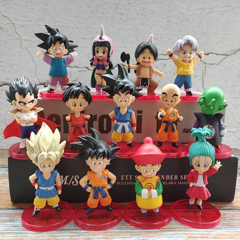 7CM Q-versie Dragon Ball Z Super Saiyan Son Goku Anime Figuur Vegeta IV Son Gohan Majin Buu actie Beeldje Model Geschenken Speelgoed