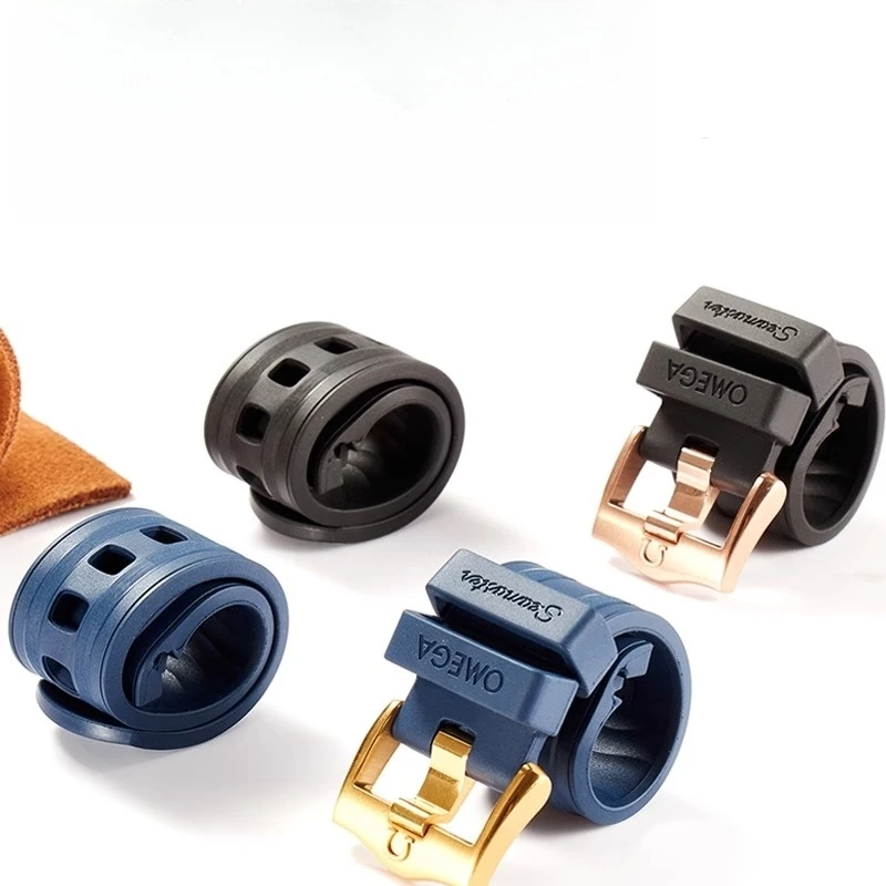 Fit สําหรับ Omega Seamaster 300 สายนาฬิกา Original Design FKM ยางพร้อมโลโก้