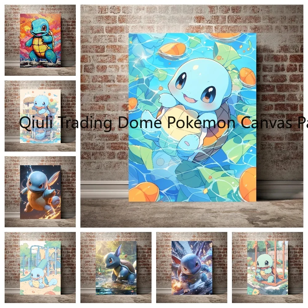 

Anime Pokemon Canvas Painting Squirtle Poster and Print Watercolor Wall Art Picture Home Decor Kids Gifts Room Decor Painting