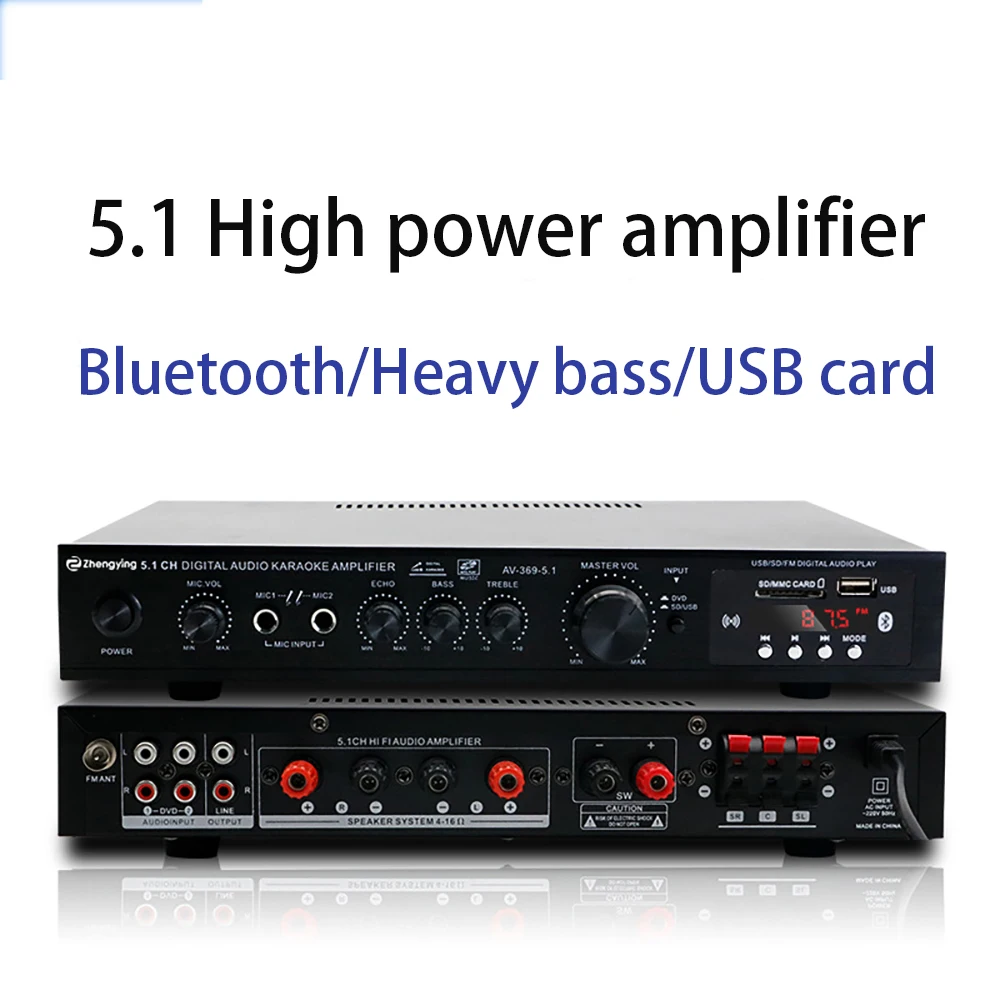 

Bluetooth 5.1 Sound Speaker AMP,Stereo Audio Amplifier Receiver, 6 Channel Home Theater Audio Stereo System Components