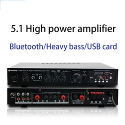 Bluetooth 5.1 Sound Speaker AMP,Stereo Audio Amplifier Receiver, 6 Channel Home Theater Audio Stereo System Components