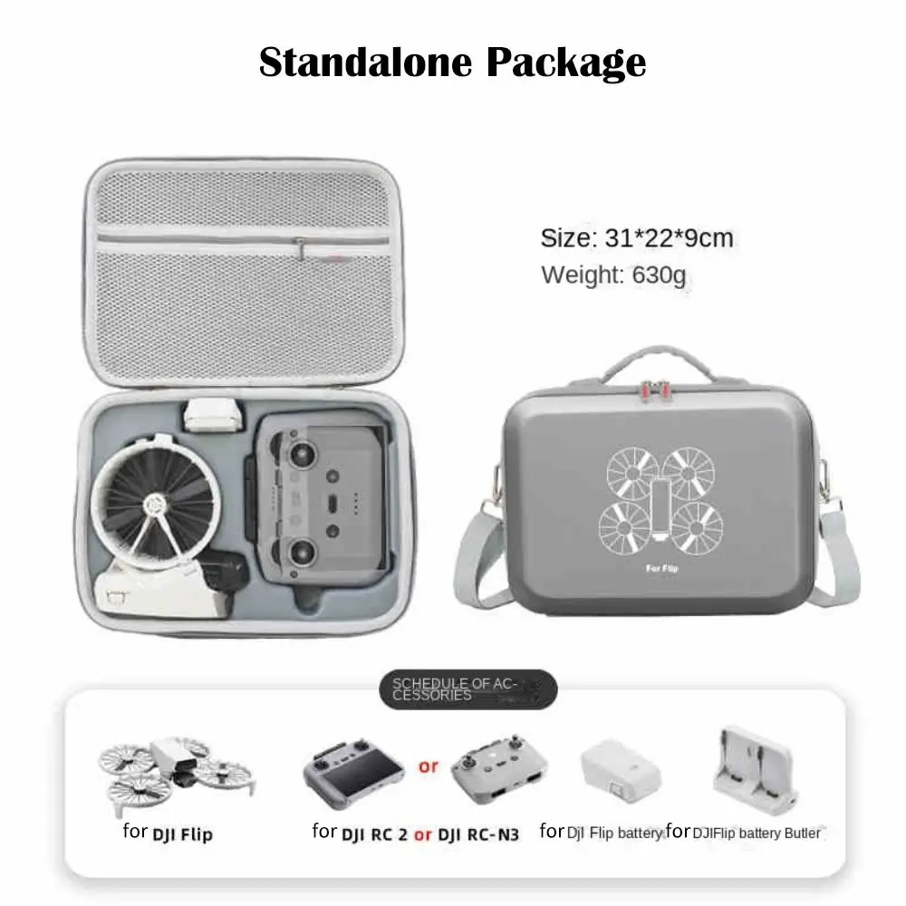 Borsa portaoggetti portatile per drone con tracolla Borsa a tracolla in PU Scatola di protezione per drone antiurto resistente all'abrasione per DJI Flip