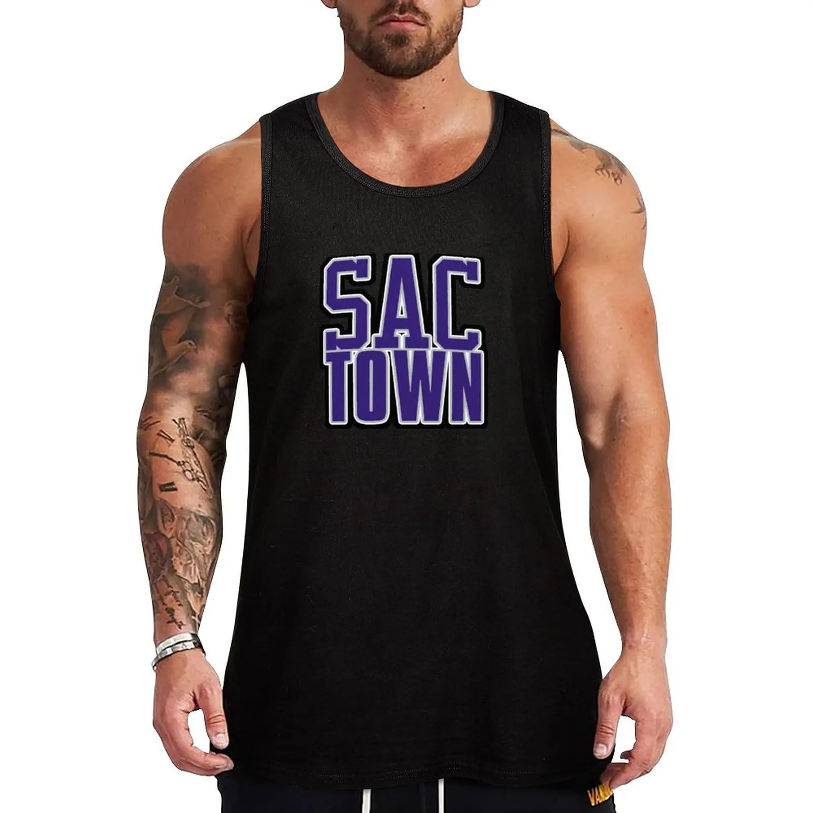 SACTOWN KINGS Tank Top bodybuilding t shirt sports suits