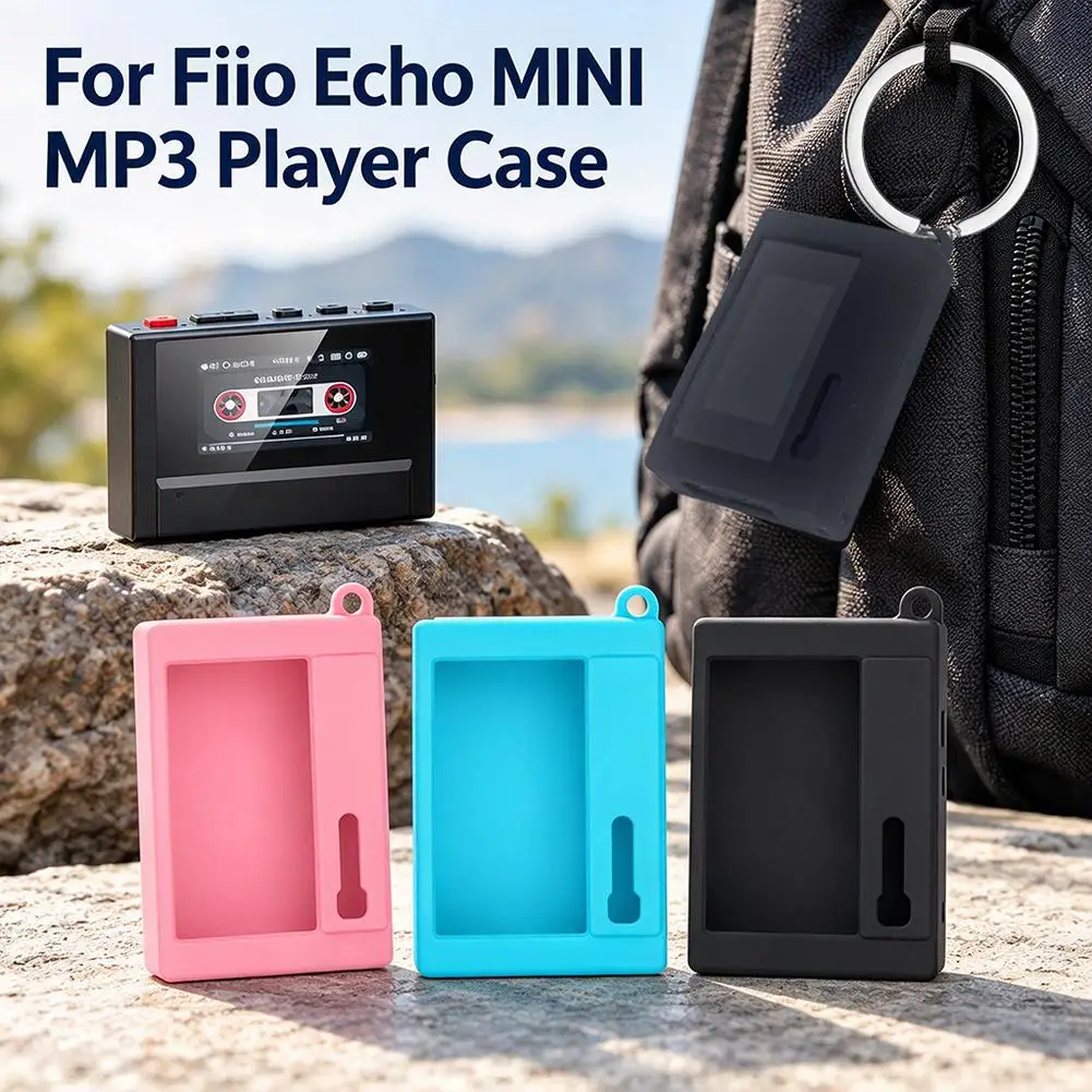 Silicone Protective Case For FiiO Echo MINI MP3 Player Shockproof Waterproof Anti-Scratch Cover With Carabiner Portable Sleeve
