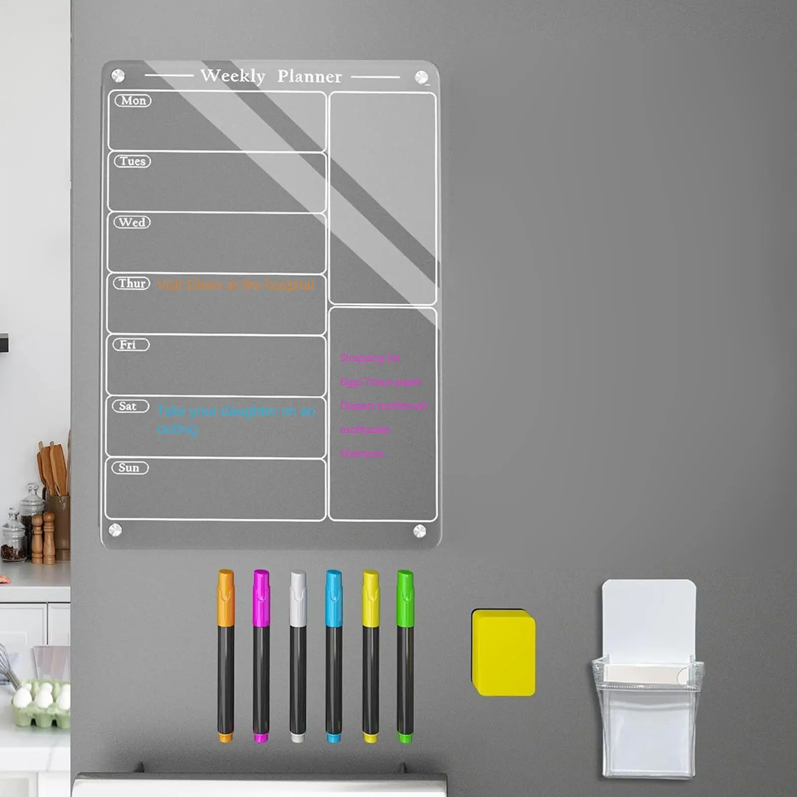 acrylic-magnetic-dry-erase-board-responsibility-reward-chore-board-for-refrigerator-daily-weekly-to-do-list-with-6-highlighters