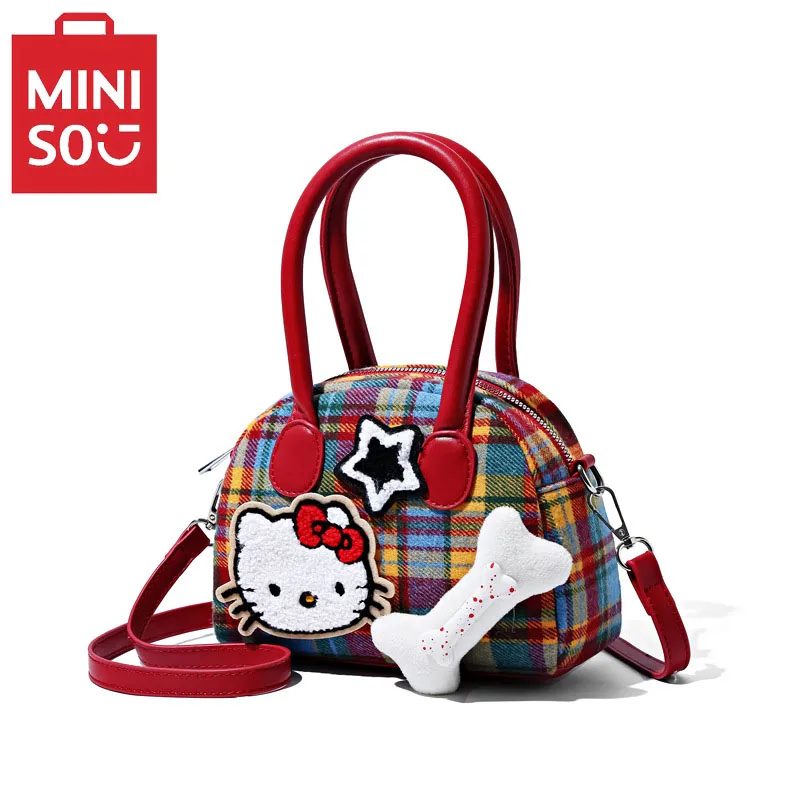 MINISO HelloKitty Bag Cartoon Cute Fashion Handbag Women\'S Commuting Shoulder Bag Mini Red Crossbody Bag