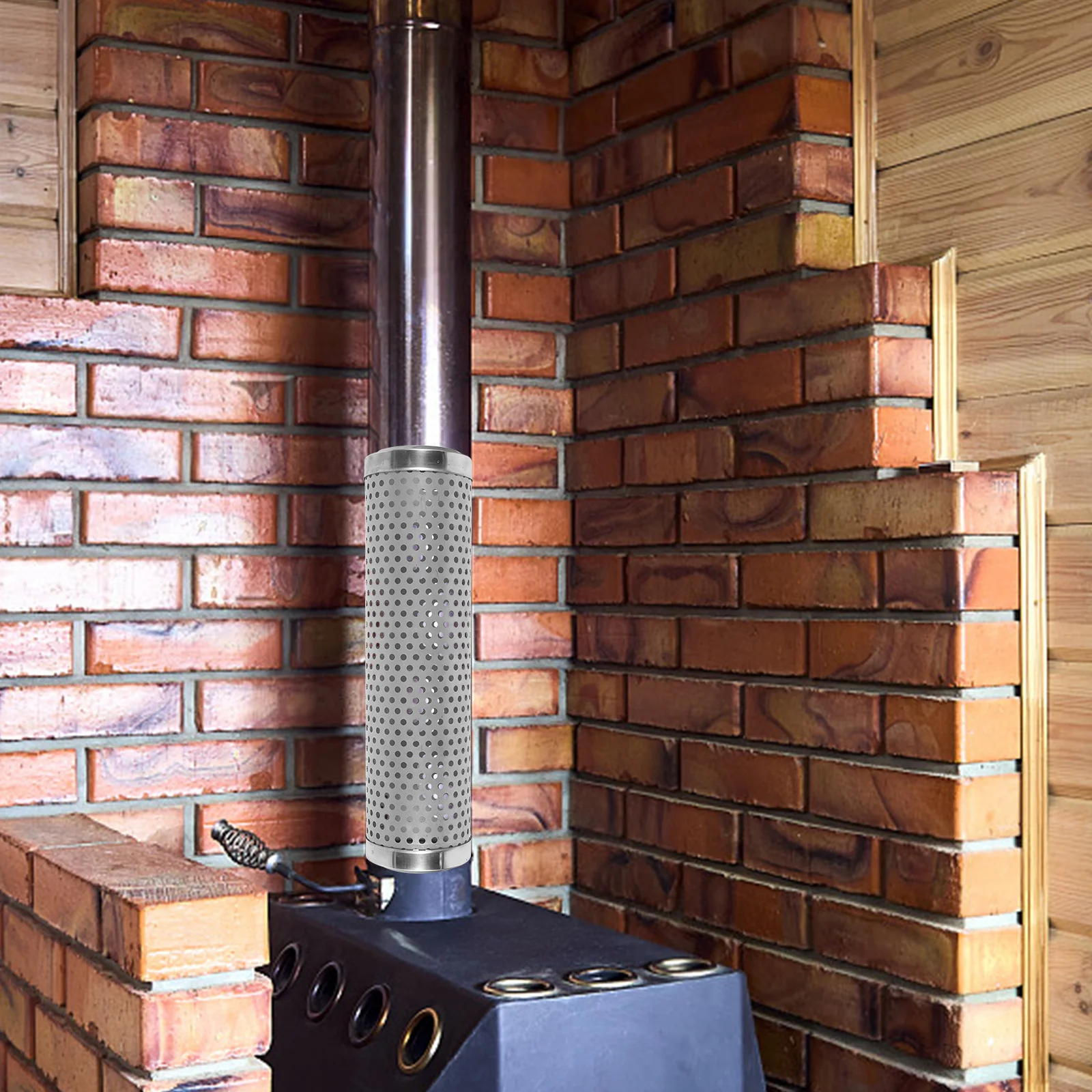 

Metal Chimney Mesh Guard Heat Resistant Stove Mesh Cover for Wood Stove Heating Furnace Animal Proof Chimney Cover