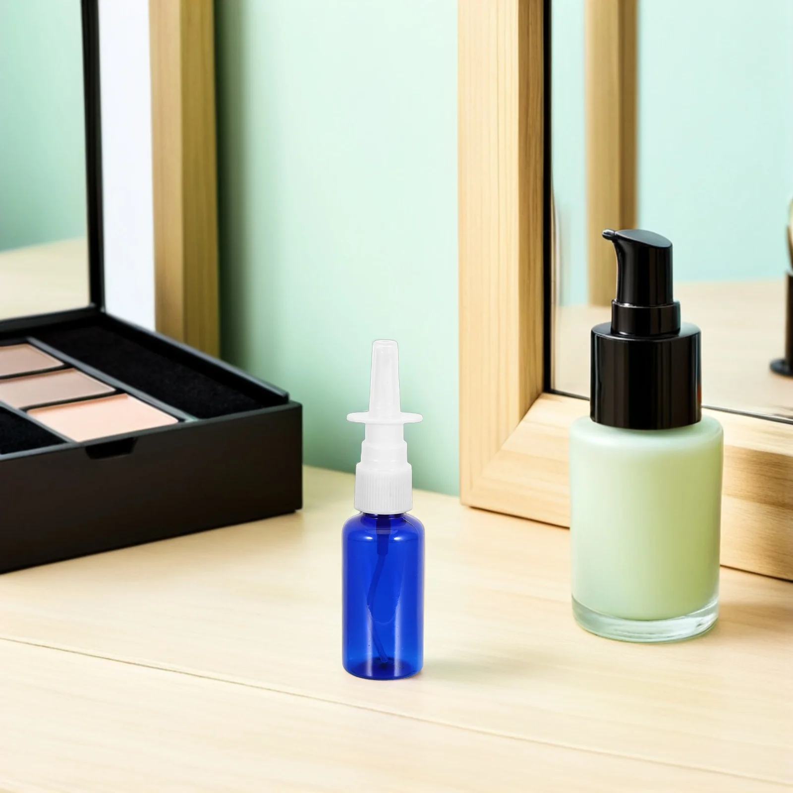 24개 빈 리필 가능한 비강 스프레이 병 30ml 블루 휴대용 미세 분무기 염수 용액 여행용 가습기