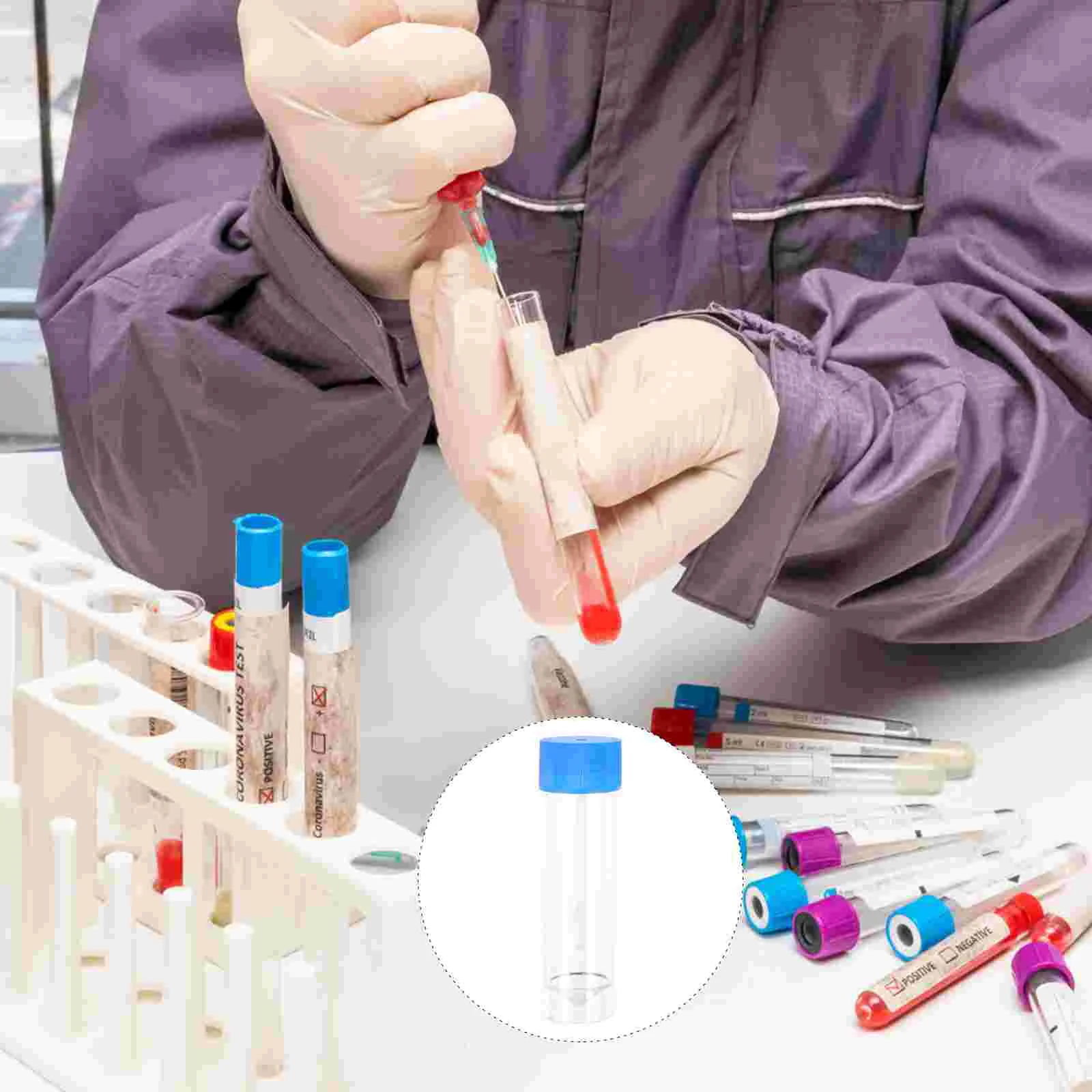 

25 Pcs Fecal Specimen Cup Urine Container 25ml Leak Proof Plastic Bottle for Medical Laboratory Test Sample Preparation