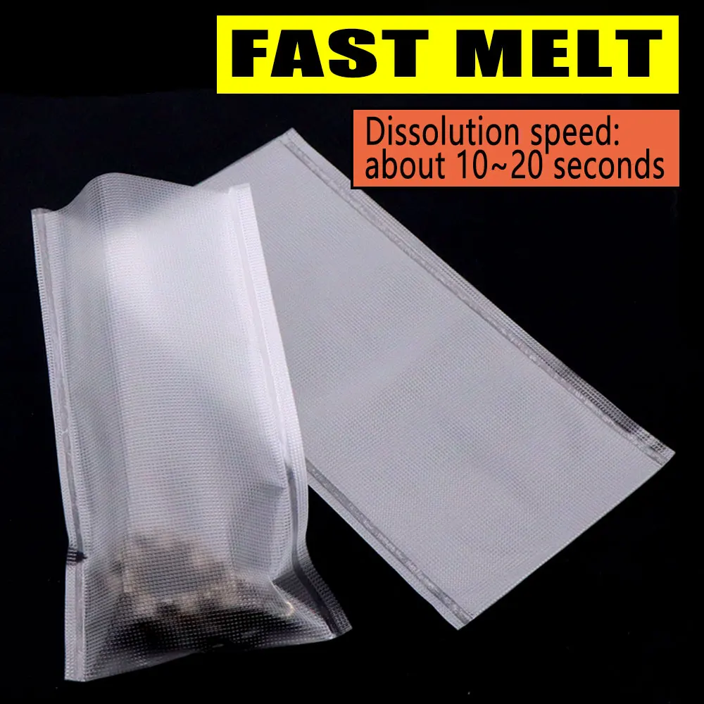 50 Stück PVA-Beutel Method Feeder Angelköder Boilie Zubehör Angelrig Wurfköder Wasserlösliches Schnell Schmelzendes PVA-Netz Karpfenangeln – Detail 3