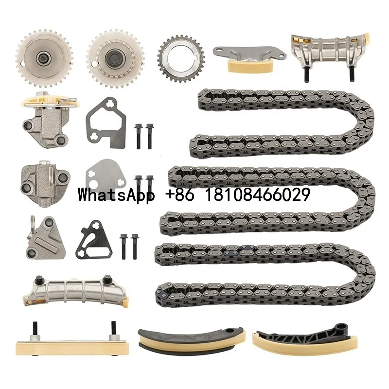 Timing Chain Kit 15PCS Chain, Tensioner, Slide Rail, Sprocket, Wheel Engine GM 3.0 For Buick Lacrosse 3.0 OEM 12633452 12633451