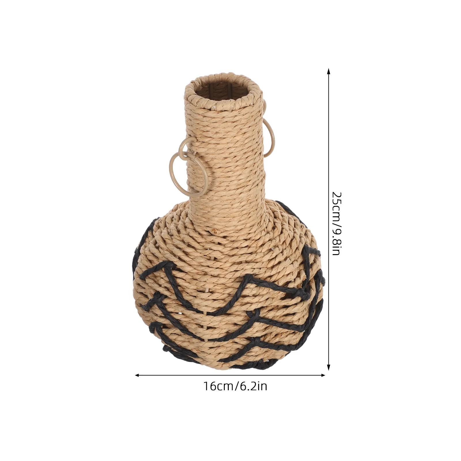 Handwoven Paper Rope Vase Rustic Farmhouse Boho Woven Flower Vase for Dried Fresh Artificial Flowers Living Room Dining Table