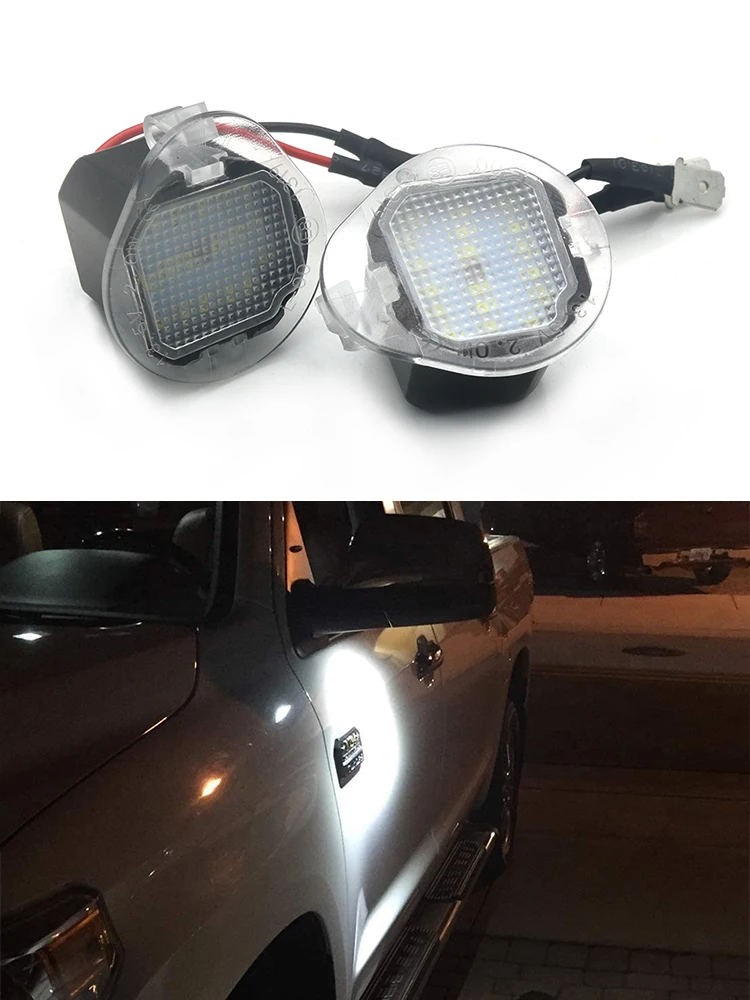 2Pcs  Led Under Side Mirror Puddle Light For DODGE DART 2013-2016 For JEEP CHEROKEE 2014-2023  White
