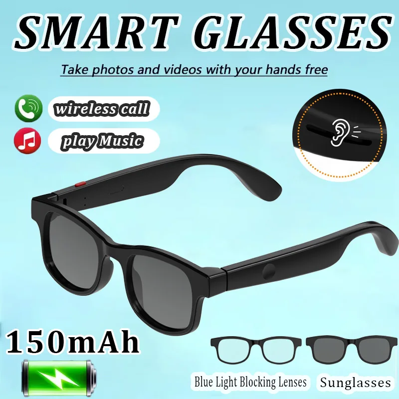 

Fashion Smart Glasses 2026 Men Women Bluetooth Call Voice Assistant Remote Music Smart Sunglasses Life WaterProof Smartglasses