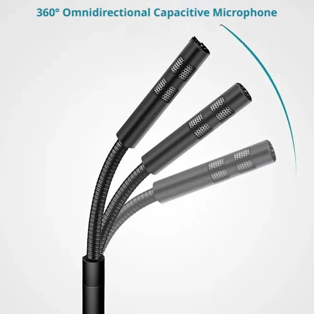 Mini 3.5mm Studio Microphone USB Desktop Wire Gaming Mic Speech Mic Stand Holder For PC Notebook Podcast Recording Studio