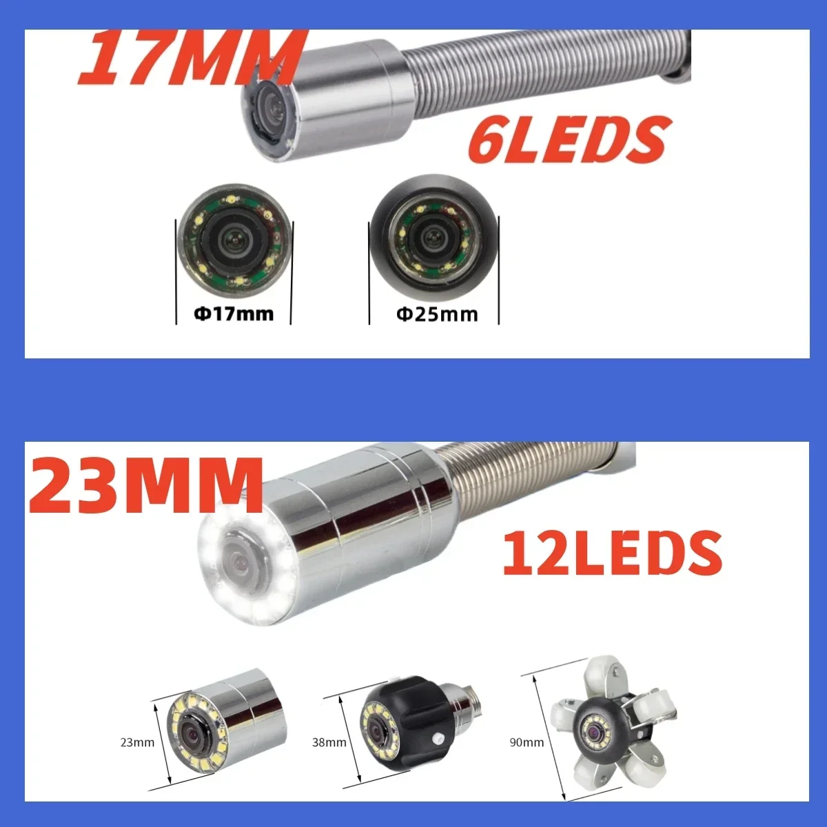 Telecamera per ispezione tubi fognari DVR Registrazione video da 16 GB, endoscopio industriale di scarico SYANSPAN Batteria impermeabile 8500MHA 20/30/50M