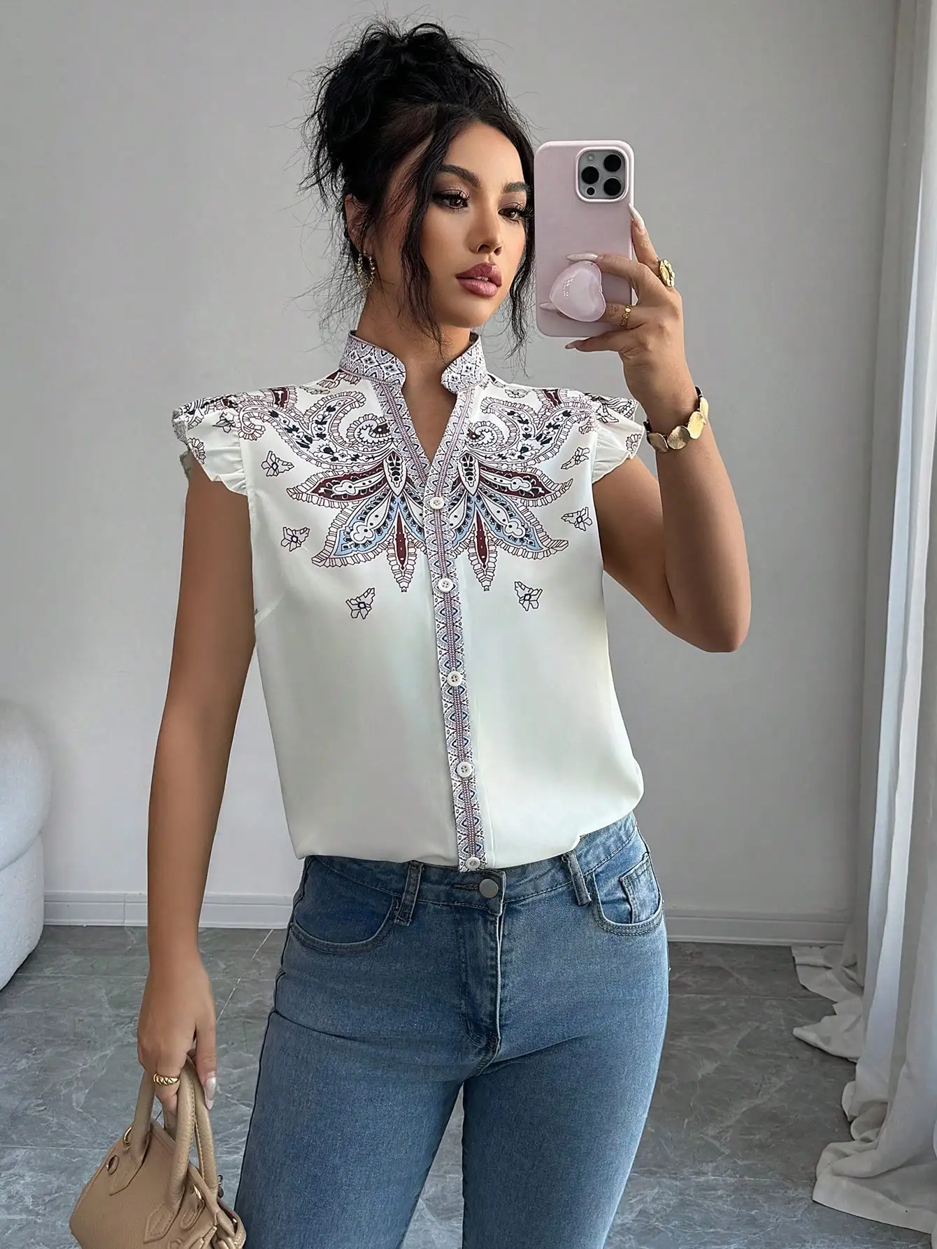 

Elegant Womens Stand Collar Cap Sleeve A-Line Mini Dress With Lace Detail, Perfect For Date Party Garden Valentine Holiday