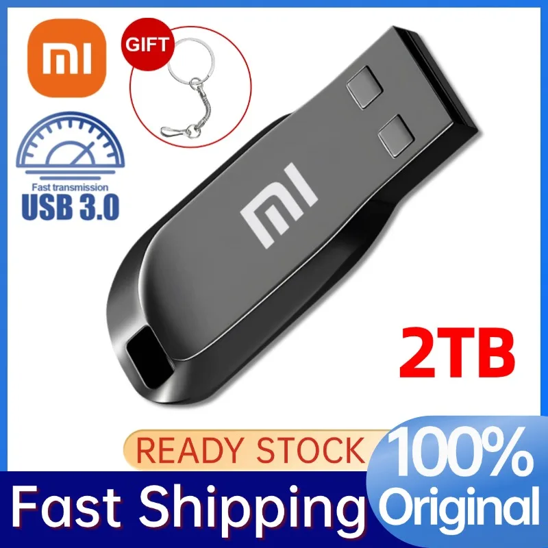 XIAOMI 2TB U Disk High Speed Mini Metal USB Flash Drives 128GB 256GB 1TB Black Pen Drive Memory Stick Golden External Storage