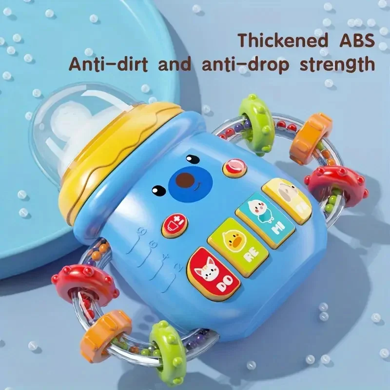 Baby Bottle chocalho Puzzle, Educação Infantil Brinquedo, Teaser Chupeta, Presente de Natal, Recém-nascido Grip Training, Música História