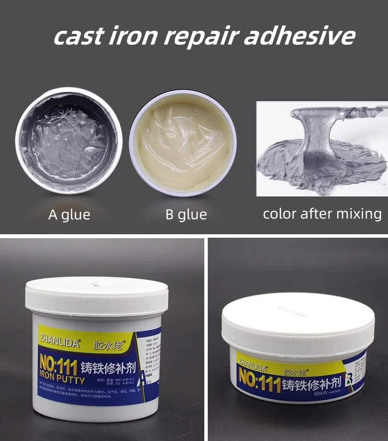 Zhanlida Aluminium Steel Copper Repair Glue Adhesiv 250g AB Structural Glue Industry Cast Iron Metal Brass Stuffed Repair Agent