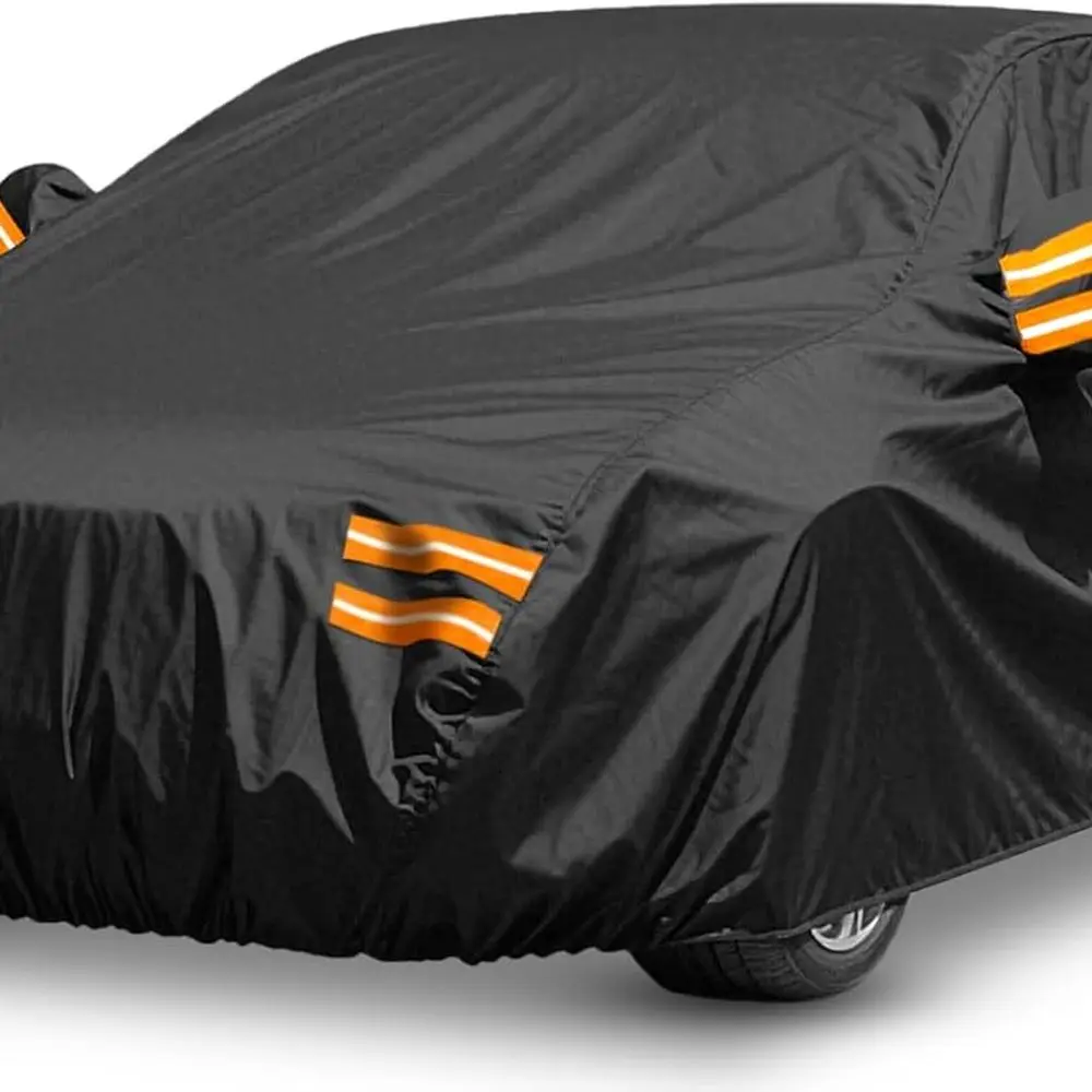 

All-Weather 420D Oxford Sedan Car Cover, Waterproof 6000Pa, Zipper & Telescopic Rod, Fits Tesla Model 3, Toyota Camry, Honda Acc