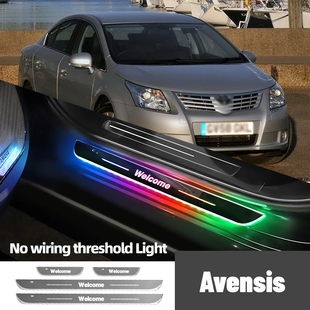 For Toyota Avensis T22 T25 T27 1997-2023 Car Door Sill Light Customized Logo LED Welcome Threshold Pedal Lamp Accessories