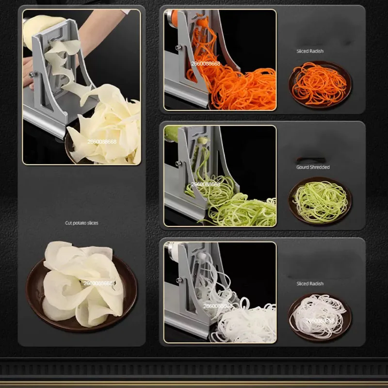 Multifunktion ale rotierende geschredderte Kartoffel reibe tausend Draht reibe Rüben streifens cheibe Handkurbel schneider Flaker kommerziell