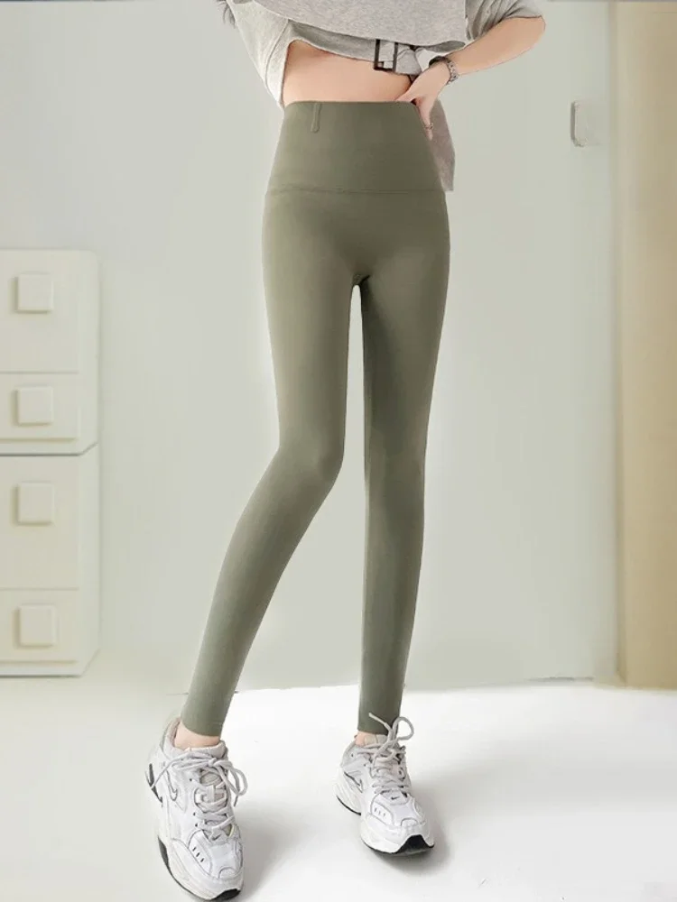 Spring Autumn Women's Leggings with High Waist High Elasticity Casual Fitness Seamless Naked Feeling Tight Pants Women Clothing