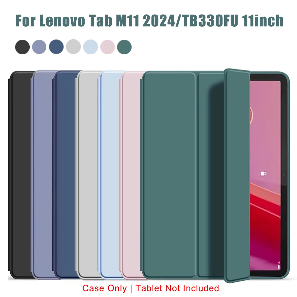 Tri-fold Flip Case For Lenovo Tab M11 2024 11'' TB330FU TB331FC Xiaoxin Pad 11 2024 Magnetic Stand PU Leather Protective Cover