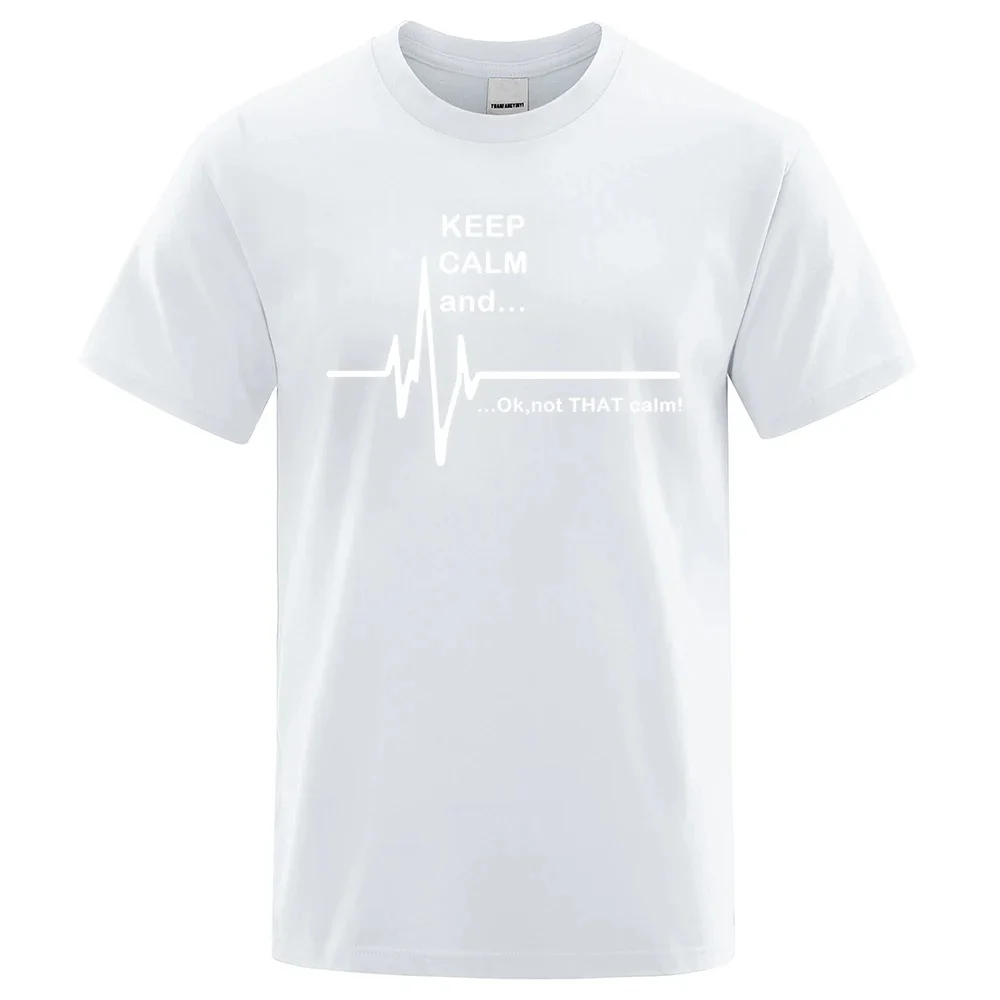 Keep Calm And Ok T-shirt Men Women O-Neck Daily Casual Breathable Vintage Harajuku Printed Streetwear Loose Graphic Unisex Tees