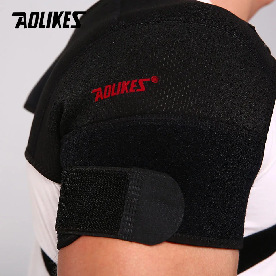 AOLIKES Double Shoulder Brace Adjustable Sports Shoulder Support Belt Back Pain Relief Double Bandage Cross Compression