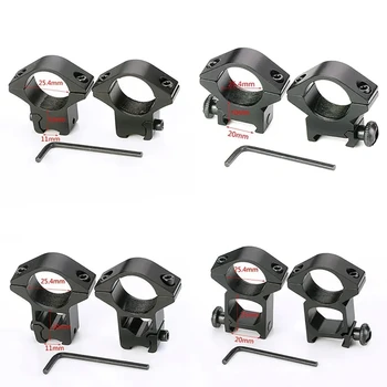 1 çift Avcılık Tüfek Kapsamı Montaj Halkası Dia 25.4mm 30mm Tüp Kapsamları 11mm 20mm Kırlangıç Picatinny Ray Taktik El Feneri Dağı