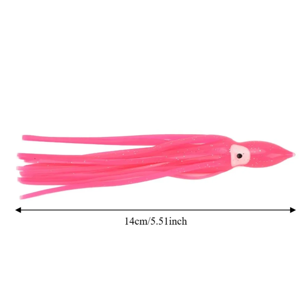 10PCS Durable PVC Squid Skirts Lures Lifelike Eyes 14/16/18cm Octopus Lures Pink Soft Trolling Baits Freshwater Fishing view 6