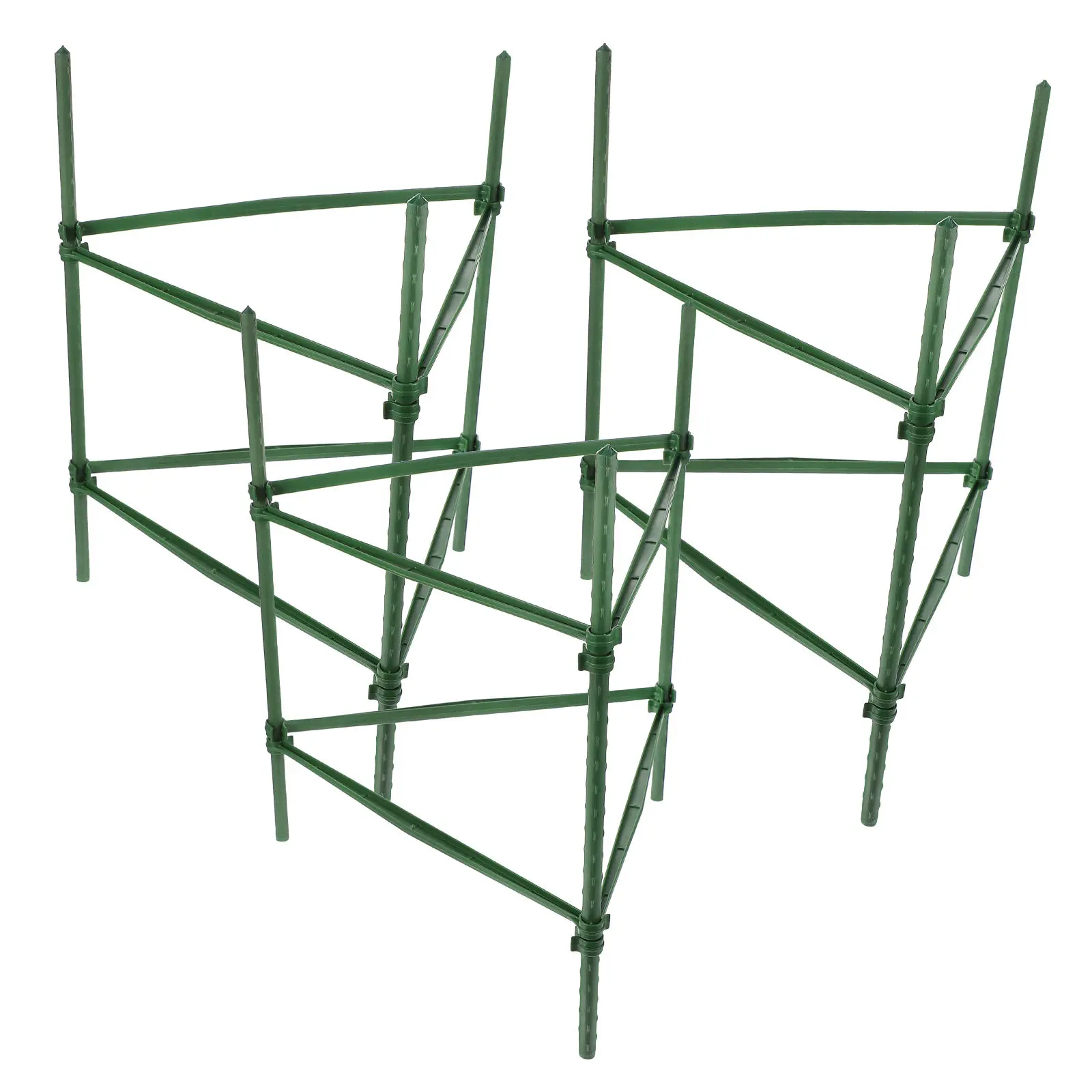 

3Sets Garden Plant Support Cages Stakes Steel Plastic Tomato Cage Vegetable Trellis for Climbing Plants Growth