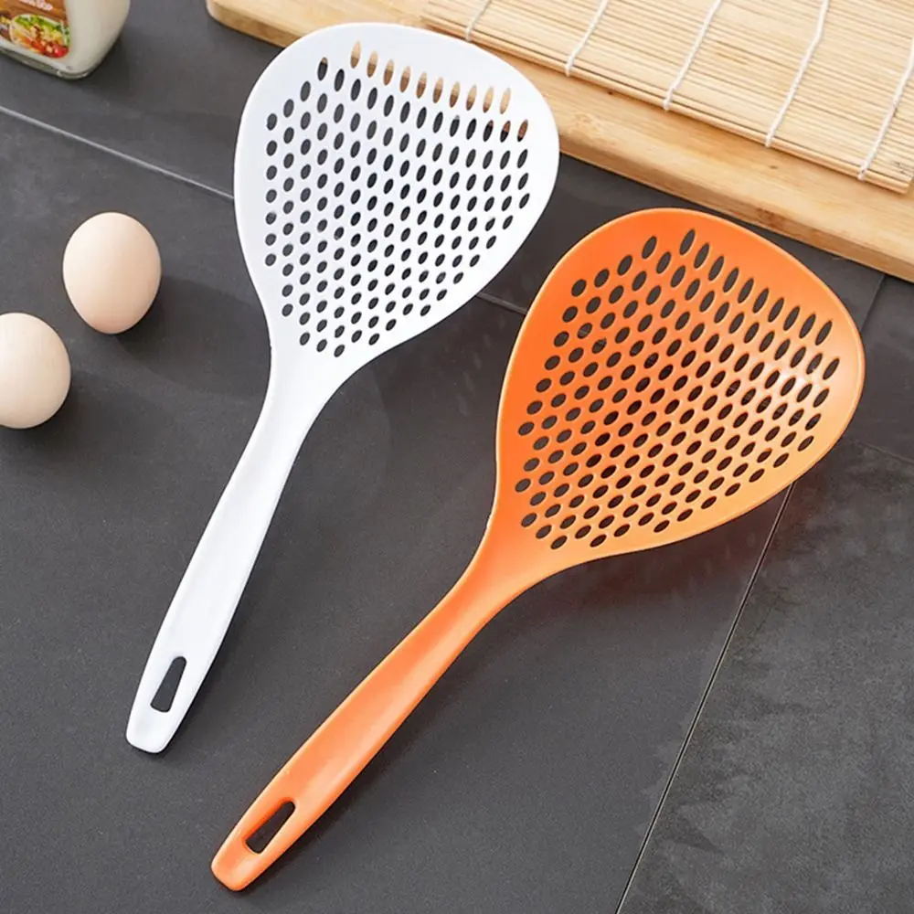 Large Food Straining Spoon Anti-scald Plastic Spoon Draining Gadget Cooking Spatula Large Colander Strainer Kitchen Tool