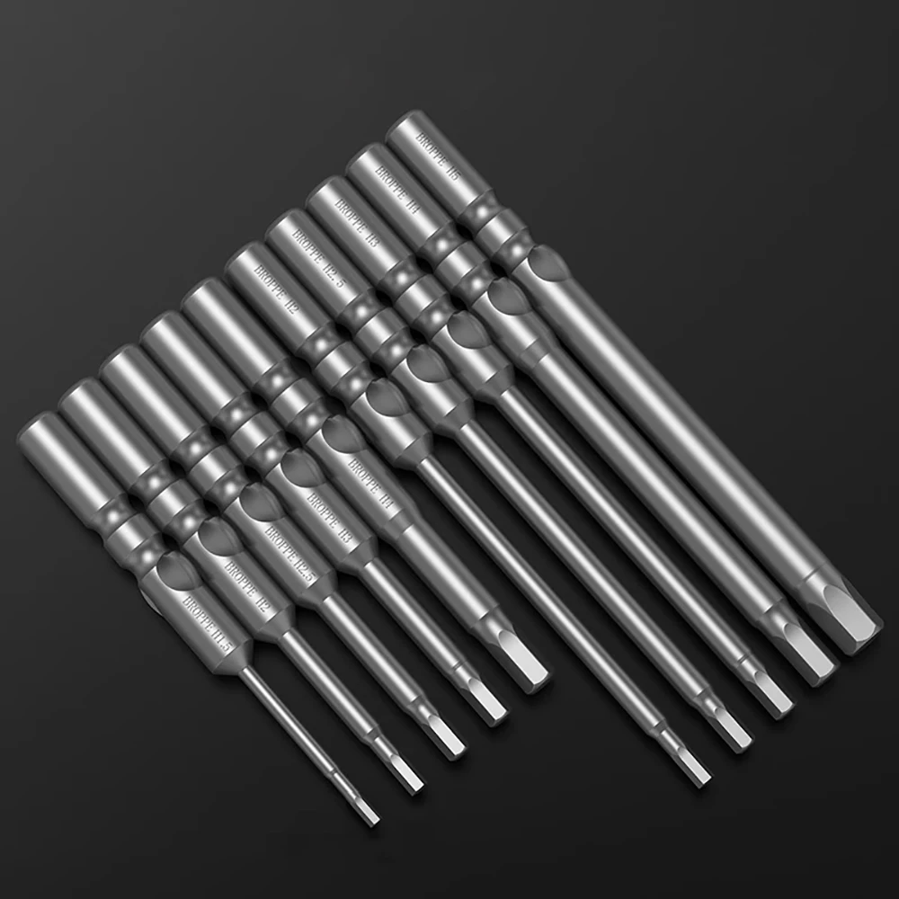 

10PCS Magnetic Hexagon Screwdriver Bit S2 Alloy Steel 802 6mm Round Shank Screwdrier Drive Power Drill Bit 60mm H1.5-H6.0 choose