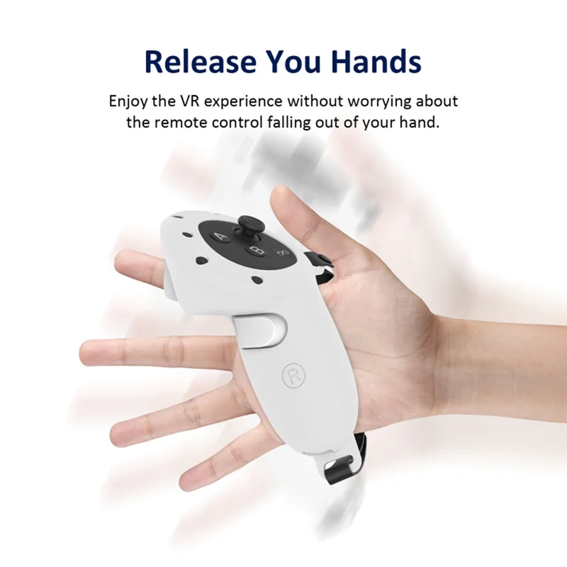 For Oculus Quest 3 VR Protective Cover For VR Touch Controller Silicone With Strap Handle Grip VR Replacement Accessories B