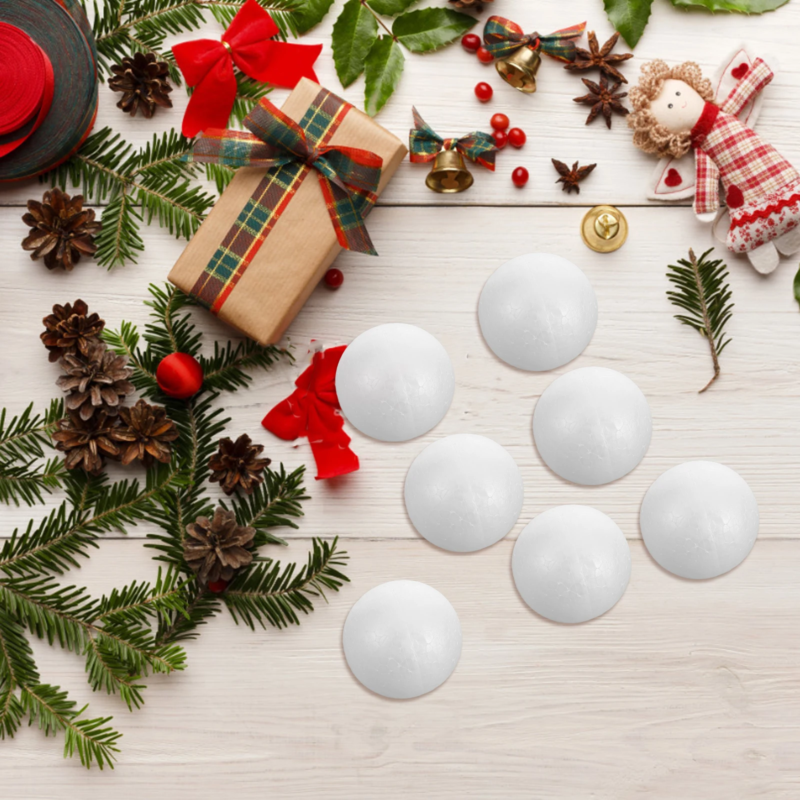 

36pcs 6.3Cm Christmas Foam Balls White Craft Ball For Kids Diy Ornament Decorative Props Children Art Project Supplies