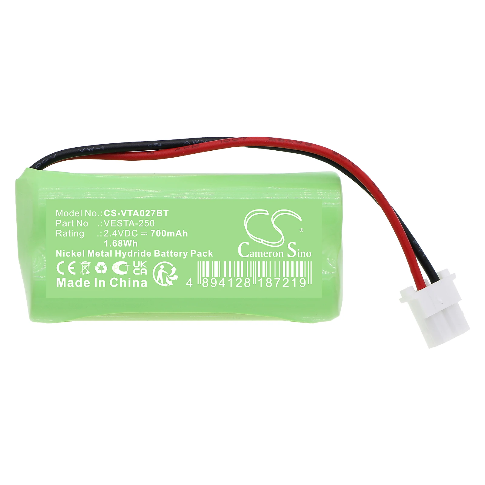 

Alarm System 700mAh Ni-MH 2.4V 1.68Wh Battery for Vesta VESTA-027 HWC-1B-F1 VESTA-224 WEZC-8 VESTA-250