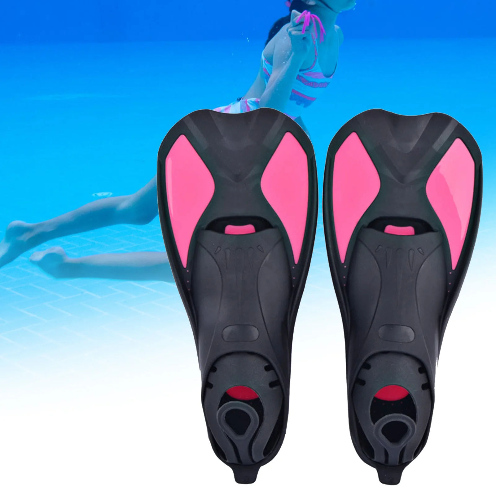 Unisex Soft Elastic Silicone Short Scuba Fins Anti-skid Diving Snorkeling Swimming Shoes Outdoor Beach Swimming Tool