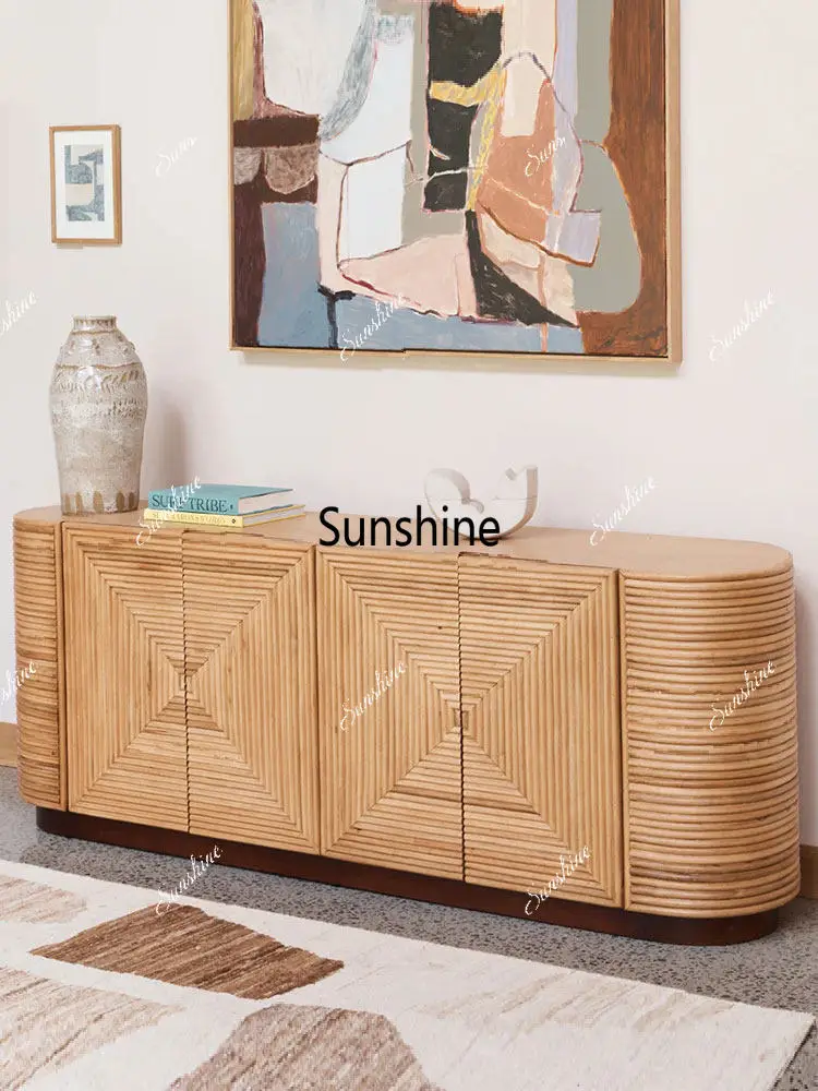 

Modern simple side cabinet integrated locker against the wall