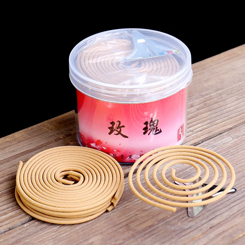 Natural Sandalwood Coil Incense 40 Plates/box Lavender Jasmine Rose Aromatherapy Fragrance Indoors Burner Indian Buddhist