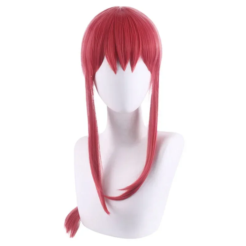 Chainsaw Man Synthetic Long Pink Red Braid Anime Bang Braided Makima Cosplay Wig for Halloween Christmas School Thanksgiving Day