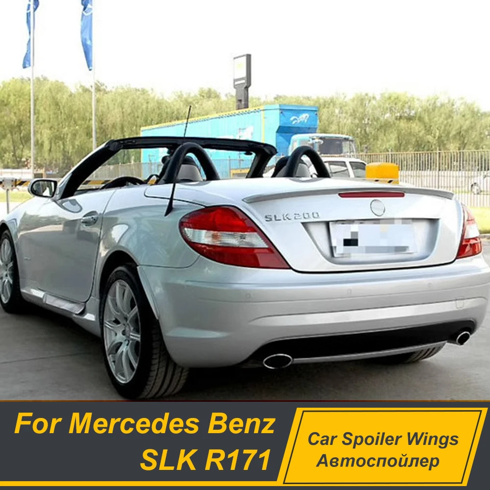 

For Mercedes Benz SLK R171 2004-2010 Rear Trunk Lid Car Spoiler Wings Black Carbon Printing Exterior Tuning Accessories Parts