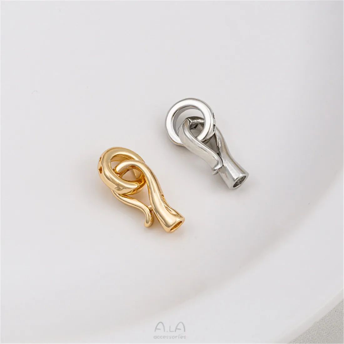 Goldfish Gancho Em Forma De Anel Circular, Pérola Fecho, Colar Artesanal, Pulseira Acessório Conexão Fivela, Fechando Fivela, 14K