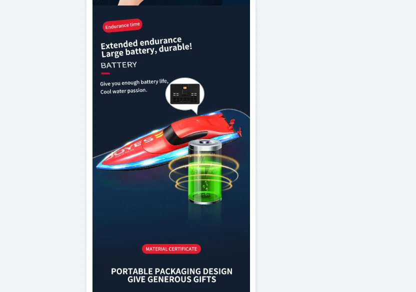 30KM/H Capsize Reset High Speed RC Boat Speedboat 2.4G LED Lighting Low Power Warning Waterproof Remote Control Boat Kids Toy
